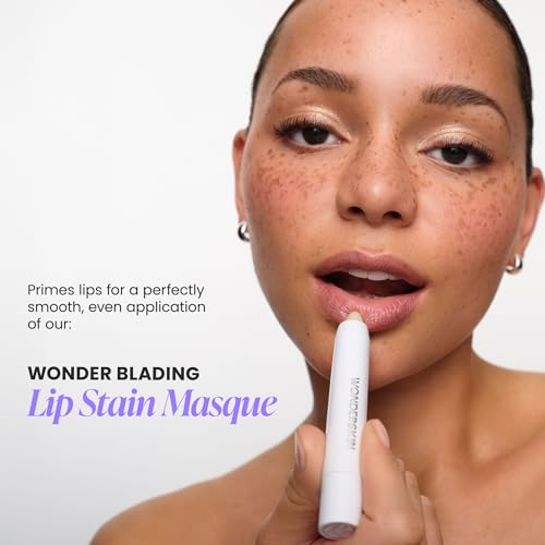 wonderskin 3-in-1 lip scrub exfoliator amp moisturizer lip exfoliator scrub hydrating balm for soft nourished flake-free lips with one-step prep 010oz