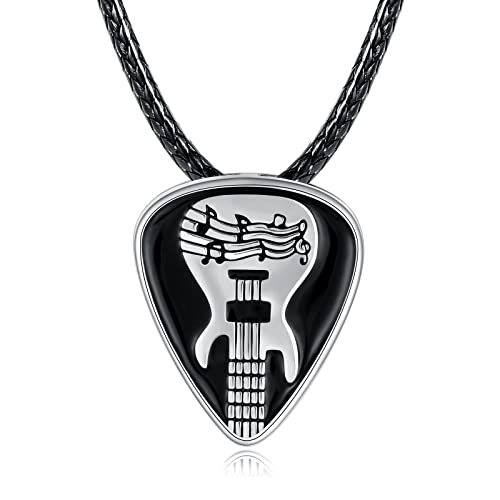 Cremation Necklace for Ashes - 925 Sterling Silver Wolf Dragon Valknut Guitar Pick Urn Pendant Vintage Keepsake Jewelry Memorial Gift for Men Women