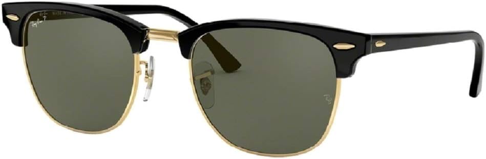 Ray Ban RB3016 901/58 Clubmaster Black / Crystal Green Polarized Lens 49mm