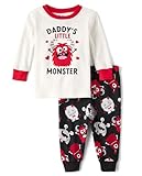 The Children's Place,Baby Boys,and Toddler Long Sleeve Top and Pants Snug Fit 100% Cotton 2 Piece Pajama Set,Daddys Monster,3 Years
