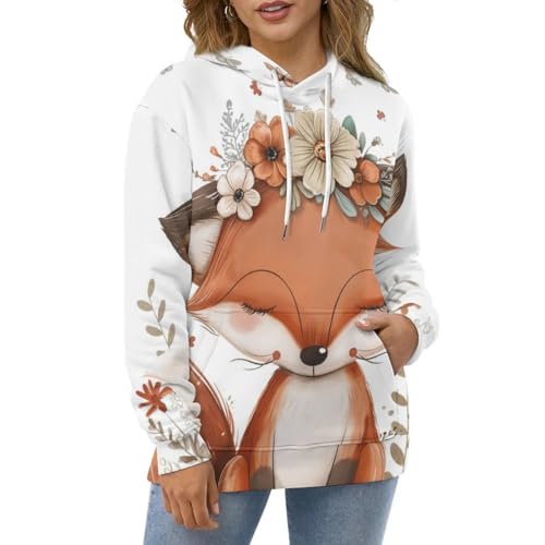 Hoodie renard papillon fleur idéal pour vos sorties décontractées