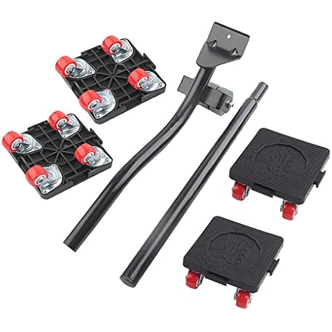 LSHK Heavy Furniture Mover Lifter with Extension Bar and 4-Caster Furniture Dollies, 400kg Load Capacity, Furniture Moving Tool Set, Black, 34cm (7896) Cover