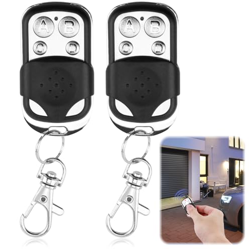433 MHz Garagentoröffner Garagentor Garagentor 2 Stück Universal Fernbedienung Garagentor Gate Transmitter Handsender Garage Fernschalter mit Alphabetitische Taste Klonen Handsender kompatibel mit