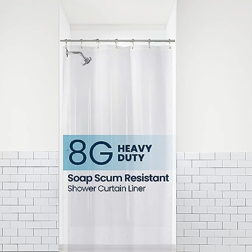 LiBa Bathroom Shower Curtain Liner - Waterproof Plastic Shower Curtain Premium PEVA Non-Toxic Shower Liner with Rust Proof Grommets Frosted 8G Heavy Duty Bathroom Accessories 36x72