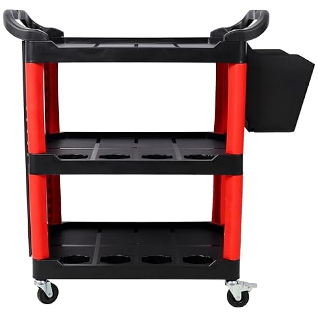 LifeSky Professional Detailing Cart: 3 Tier Rolling Tool Organizer with Pegboard & Hooks - Heavy Duty Plastic Utility Cart for Auto Detailing Garage Workshop & Car Care Storage-wXKuFmPE