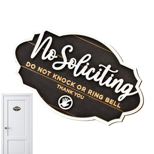 Letreros de no solicitar para el hogar, placas de puerta delantera, divertidas placas colgantes de madera, decoración del hogar para vecinos, negocios, apartamentos, oficinas, ventanas, puertas de