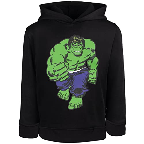 Marvel Avengers Hulk Big Boys Fleece Pullover Hoodie Black 14-162