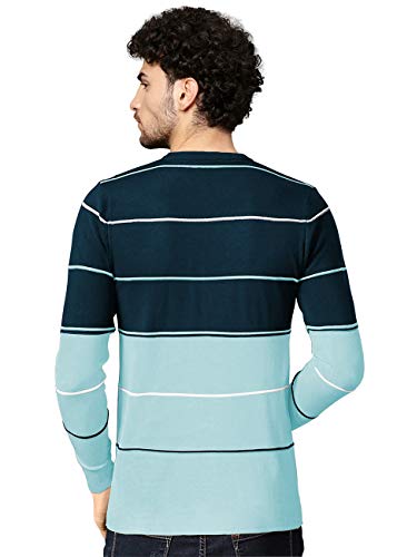 Image of EYEBOGLER Men's Regular Fit Striped Round Neck T-Shirt