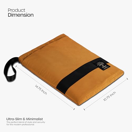 Image of Elmira 14 Inch Laptop Sleeve, Water-Resistant Padded Protective for MacBook, Dell, HP, Lenovo, ASUS & Acer, Slim Laptop Cover Bag with Durable Zipper for Men & Women (Camel, 14 INCH)