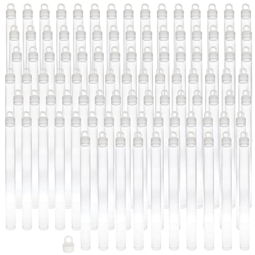 The Beadsmith Clear Plastic Tubes - 6-Inch-Long Round Tubes, 9/16 Inches in Diameter - Friction Hanging Caps - Use for Beads, Bath Salts, Wedding & Party Favors, Home or Office Storage - Bag of 100