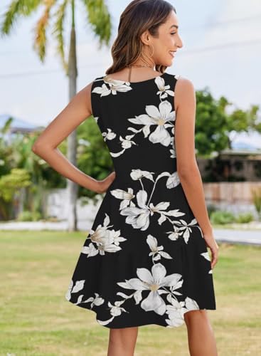 Image of QACOHU Women's Summer Sleeveless V Neck Mini Dress with Pockets Casual Sundress Beach Dresses for Women 2026