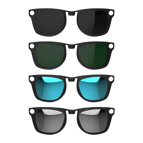 HiBloks - Juego de 4 clips polarizados compatibles con RayBan Meta Wayfarer