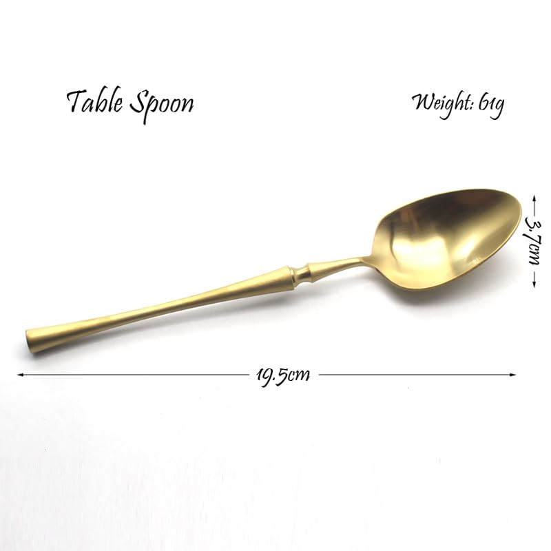 Besteckset, 5/20/30/40/50/60-teilig, Steakbesteckset aus mattiertem Edelstahl 304, Rührlöffel, Gold, 40-teilig für 8 Personen (Gold, 20-teilig für 4 Personen)