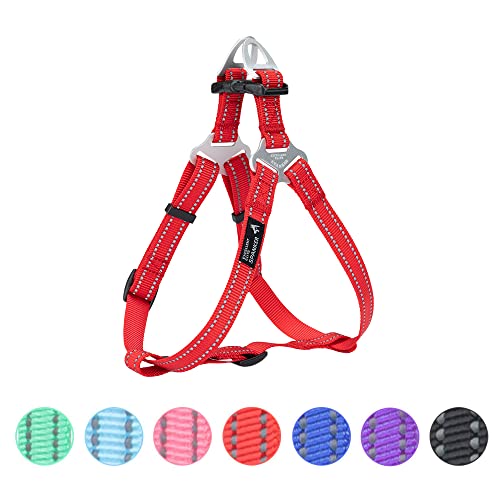 Excellent Elite Spanker No Pull Dog Harness Adjustable Nylon Step-In Easy Pet Vest Chest Strap With Reflective And Leash Ring For Small Medium Large Breed Dogs Training Walking(Red-S) #TOP17
