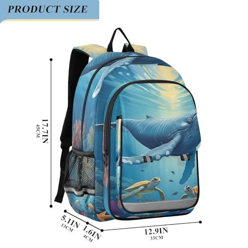 Mochila azul infantil Underwater Scene con estabilidad pectoral 2