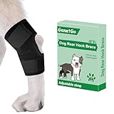 GenetGo Dog Canine Rear Leg Hock Joint Brace Compression Wrap Brace Dog Leg Sleeve Protects Wounds Heals Prevents Injuries and Sprains Helps with Loss of Stability from Arthritis-Medium (Large)