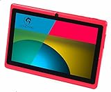 Trimeo - Tablet de 7'' (WiFi, Quad-Core, Android 4.4.2 KitKat actualizable a Android 5.0 Lollipop, HD 1024x600, 8 GB Memoria, Doble Cámara, Google Play, Protección de Silicona) - Color Rojo