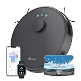 LEFANT Robot Aspirapolvere Lavapavimenti con Mappatura 5500pa,Navigazione LDS,Batteria da 4000mAh,Autonomia 150 min,Robot Aspirapolvere Lavapavimenti Slim per Pulizia Domestica/Peli Animali,grigio