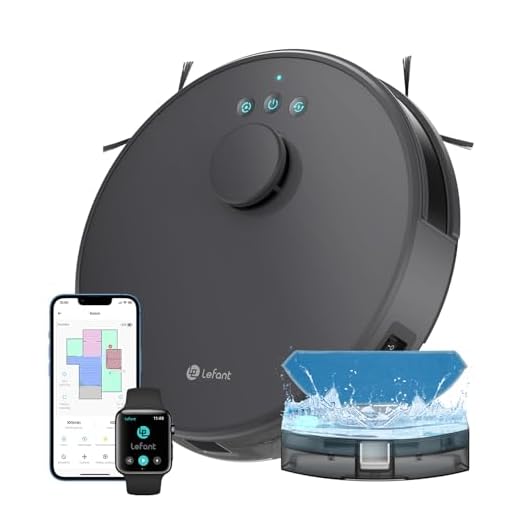 LEFANT M1 Gen1 Robot Aspirapolvere Lavapavimenti con Mappatura, 200 Min, Navigazione Laser dToF, 4000mAh, 4000Pa, Slim, Ideale per Peli Animali, Grigio