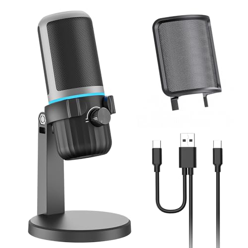 CMOCIIY USB Condenser Gaming Mic, PC Computer Microphone for Streaming - image 1