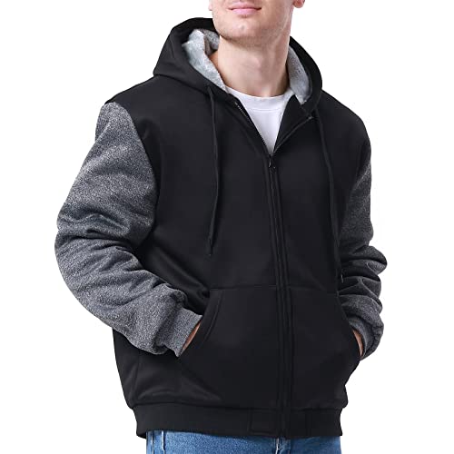 disi Men's Zip Up Hoodie Heavyweight Winter Sweatshirt Fleece Sherpa Lined Warm Jacket