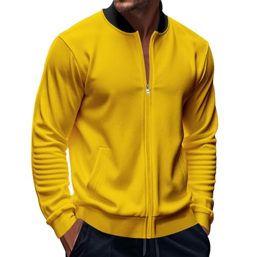 Men's Lightweight Jackets Casual Bomber Stand Collar Jackets with Zip-Up Closure for Golf Work or Fall Outfits2