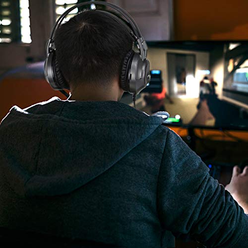 TECKNET Cuffie Gaming con Microfono Stereo Surround, Cuffie da Gioco con Φ50mm Riduzione del Rmore e Achetto Rgolabile per Pc e Laptop