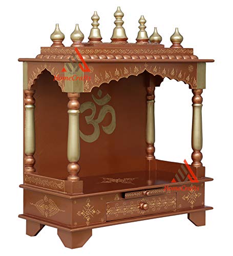Templo de madera artesanal dorado grande, altar exclusivo sin puerta para casa