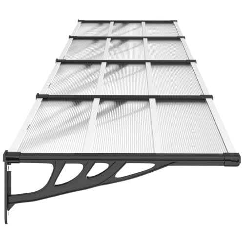 Marquise de porte extérieure anti-intempéries en polycarbonate robuste 396 cm