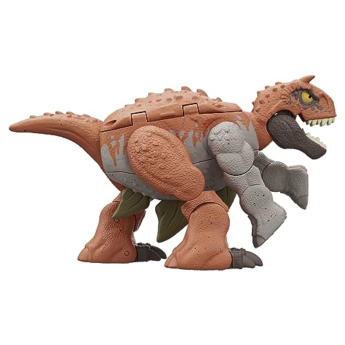 Mattel Jurassic World Fierce Changers Peligro Doble Carnotaurus Dinosaurio de juguete se transforma en Stegosaurus, +4 años (HLP07)