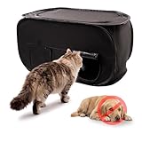 Pexter Cat Litter Box Enclosure, Dog Proof, Discreet and Hidden Litter Box, Kitty Litter Trap Design with Easy-Clean Feature, Scoop and Deodorizer Storage Pockets, Lightweight and Waterproof