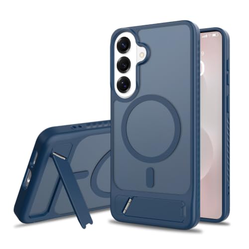 Phone Case for Samsung Galaxy S26/S25/S24/S23 Plus Ultra with a Stand, Compatible with Magnetic Wireless Charging, Providing Three Stand Positions, and Designed to Be Shock-Resistant (S24,Blue)