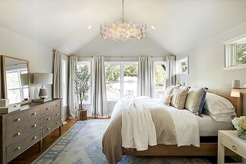 Wellmet 32 Inch Gold Glass Chandelier, Modern Crystal Chandeliers for Dining Room, Contemporary Round Glass Ceiling Light for Living Room Bedroom, Entryway, Foyer, Kitchen - image 2