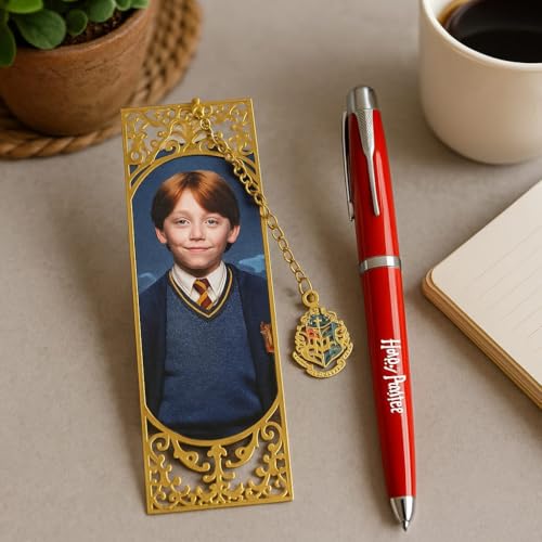 Image of Gifts- Harry Potter Pen and Bookmark Gift Set- Collectible Writing Pen with Bookmark Charms & Gift Box- Wizarding World Stationery for Fans, Readers & Collectors