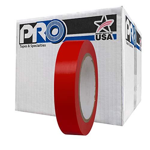 Image of ProTapes Pro 50 Premium Vinyl Safety Marking and Dance Floor Splicing Tape, 6 mils Thick, 36 yds Length x 1 inch Width, Red (Pack of 36)