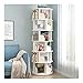 QIFFIY Estantería giratoria de almacenamiento para estantería, estantería de 6 capas para salón, dormitorio, oficina (46 x 191 cm) (tamaño: seis capas de blanco cálido)