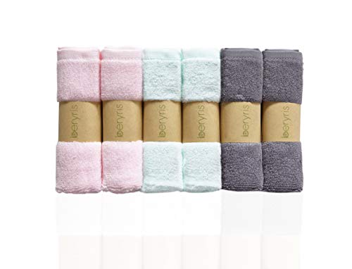 Bamboo Washcloths (6-Pack) -Baby Washcloth Ultra-Soft & Absorbent Towels for Baby's Sensitive Skin - Size 10