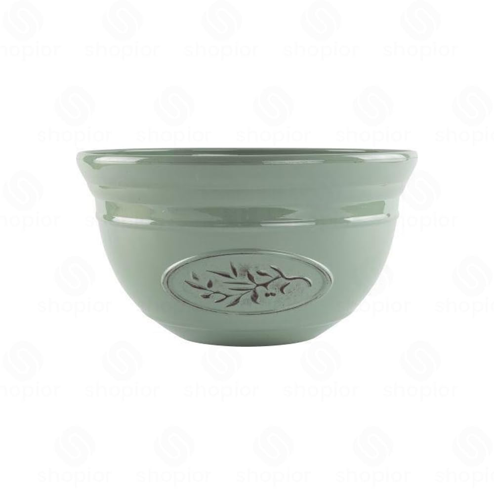 shopior Olive Planter Bowl and Saucer Options – Indoor Outdoor Garden Pot | Flower Planter for Herbs, Succulents & Patio Plants, Decorative Plastic Bowl (Bowl 30cm - Green Pack 1)