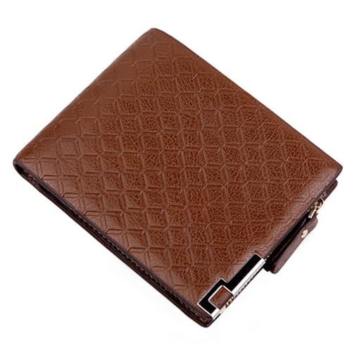 men's wallet Men's PU Leather Wallet with Embossed Hardware Short Zipper Purse for Business Leisure, Multiple Card Slots Coin Pocket