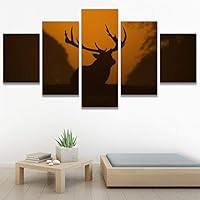 SIGNWIN 5 Panel Canvas Wall Art Animals Cheetah Closeup Contemporary Expressive Modern Artwork for Home Decorations Ready to Hang - 60