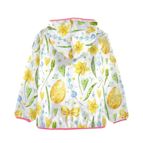 OTVEE Easter Eggs Spring Flowers Kids Hoodie Jacket Fall Spring Full Zip Warm Outwear Coat2