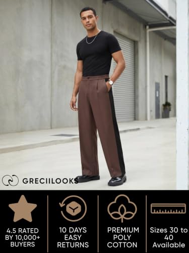 Image of GRECIILOOKS Men's Stretchable Track Pants | Comfortable & Stylish Trousers for Men | Formal & Casual Pant for Man | Breathable Summer Pant with Elastic Button Closure & Korean Style Travel With Pocket
