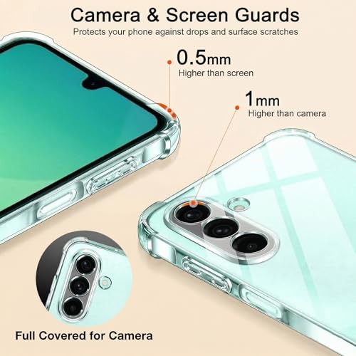 Image of Fashionury 3D Raised Transparent Crystal Clear Back Cover for Samsung A54 | Shockproof Design | Anti-Slip Grip | Camera Protection | 360 Degree Protection Mobile Case