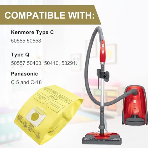 Image of 10 Pack 50403 Vacuum Bags Compatible with Kenmore Canister Type C /Q 5055, 50555, 50557, 50558 and Type C-5, C-18, 53292, 200 Series, 400 Series, 600 Series, 700 Series, 800 Series Vacuum Dust bag