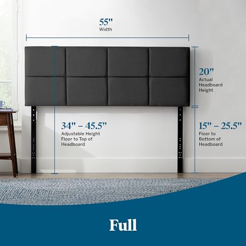 image for LUCID Mid-Rise Square Channeled Upholstered Charcoal Attach Frame-Wall