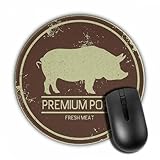 Rundes Mauspad, Fleischproduktion, Retro-Effekt, rutschfeste Gummiunterseite, Mauspad, für Desktop-Notebook, 20 cm