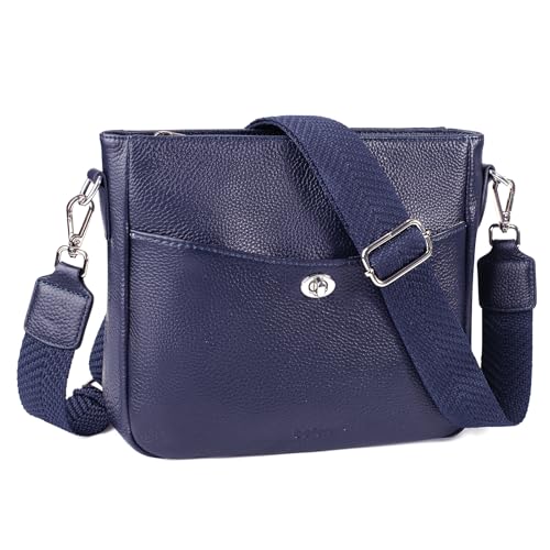 befen Genuine Leather Crossbody Bags for Women, Women's Shoulder Purse Hobo Handbags with Adjustable Wide Strap
