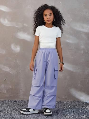 Image of Azmxynol Tween Girls Clothes 2 Piece Outfit T-Shirt Top + Cargo Pants, Teen Girl Trendy Clothing Set, Sizes 7-15 Years