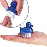 COM-FOUR® 6x mini szczoteczki do mycia rak w ksztalcie kaczki - szczoteczka do paznokci do czyszczenia dloni i paznokci - szczoteczki do czyszczenia w 3 kolorach