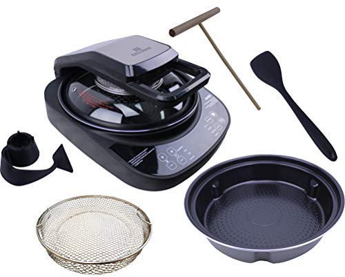 AirGO AP360-II 5-in-1 multifunction programmable cooker: Crepe Maker, Mini-Oven, Indoor Grill, Air Fryer, Robotic Stir Fryer